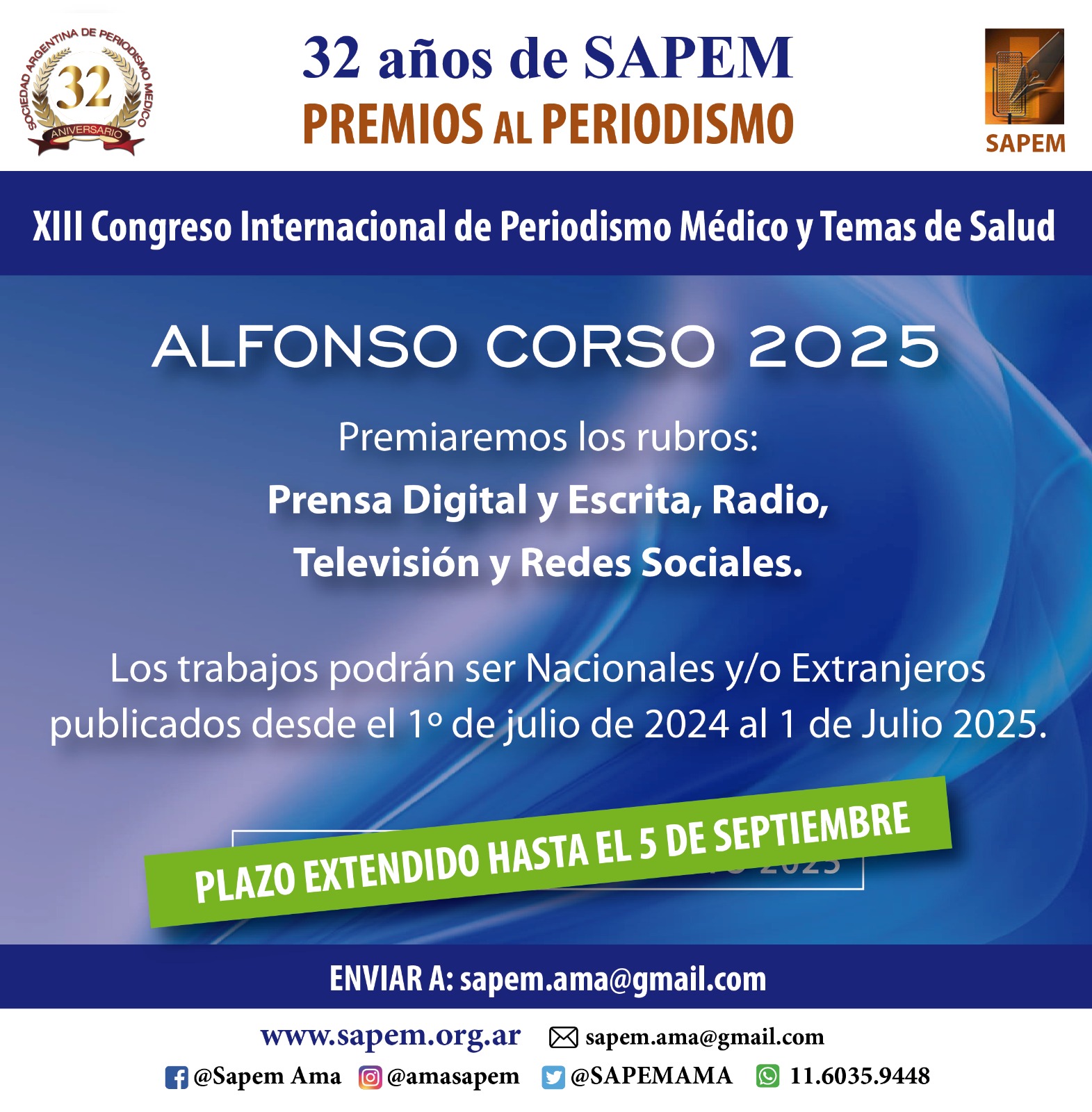 Premio Alfredo Corso 2025 - Abierta la Inscripción